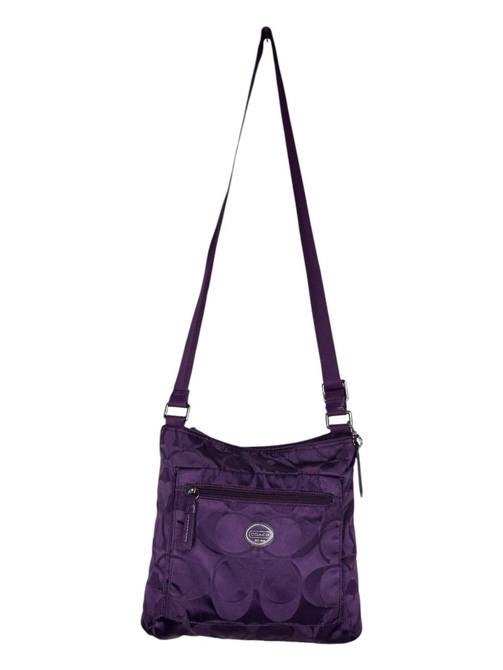 Y2K Authentic Purple Coach Getaway Signature Nylon File Bag